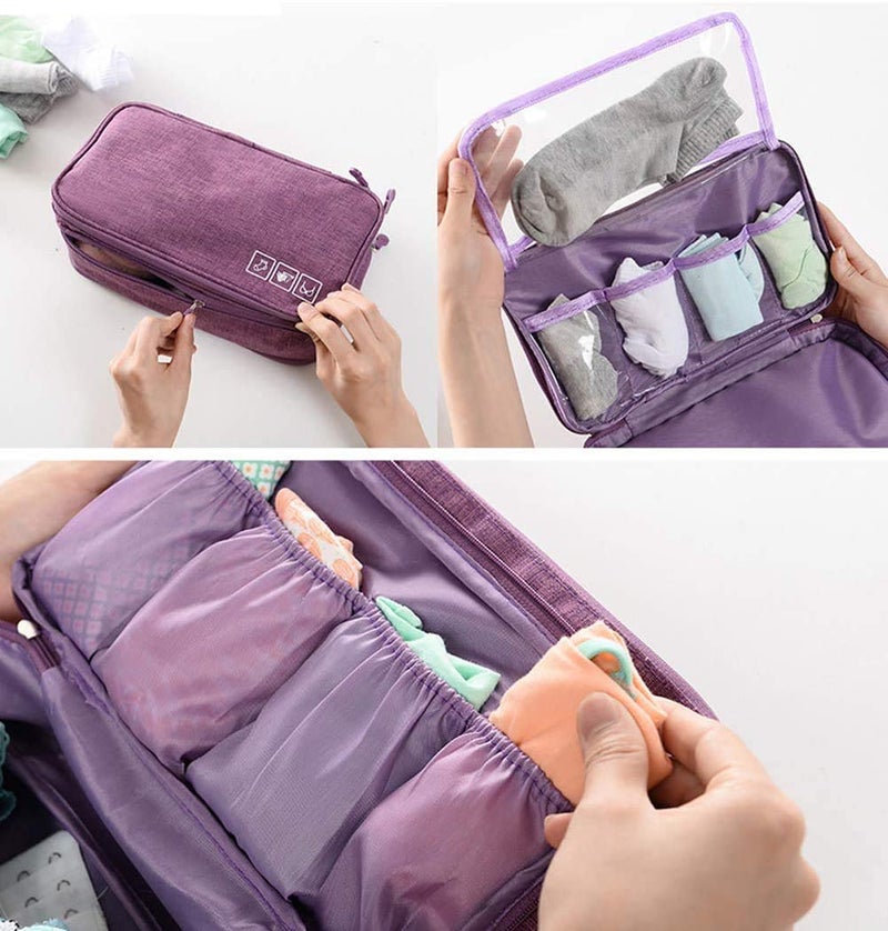 MINGSEECESS Portable Underwear Bra Storage Bag Waterproof Travel Organizers Multi-Layer Toiletry Packing Cube - Image 5